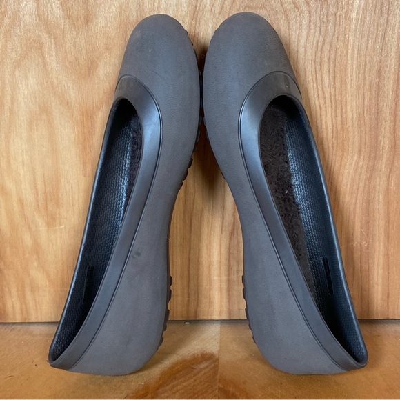 Womens 5 Crocs Mammoth Lined Ballet Flats Grey TSS0140 - Picture 6 of 8